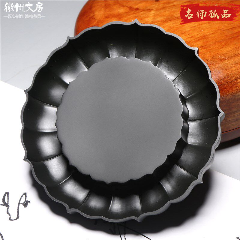 名师老坑精品/莲花砚/掌中宝小楷砚原石砚台歙砚籽料高档文房端砚