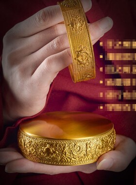 纯铜曼扎盘藏式托盘修盘尼泊尔日月轮款曼达盘修供曼茶罗盘10cm