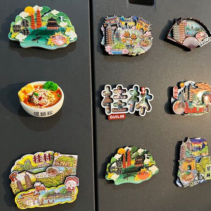广西桂林柳州北海景点美食冰箱贴磁贴文创意螺蛳粉纪念礼品磁性贴