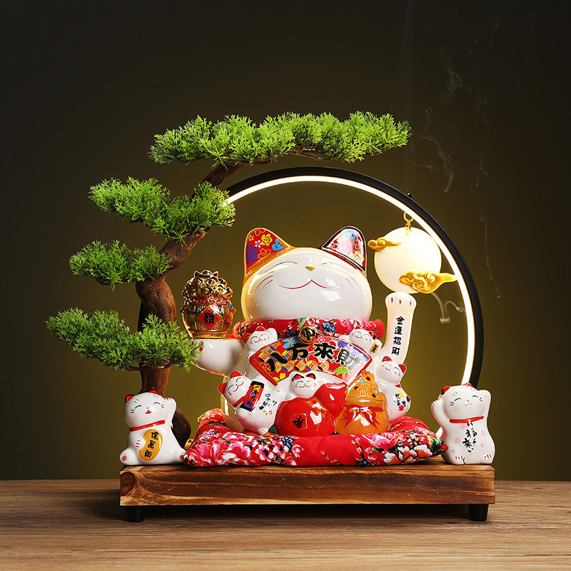 创意自动招手摇手招财猫摆件店铺开业送礼家居客厅收银台装饰礼品