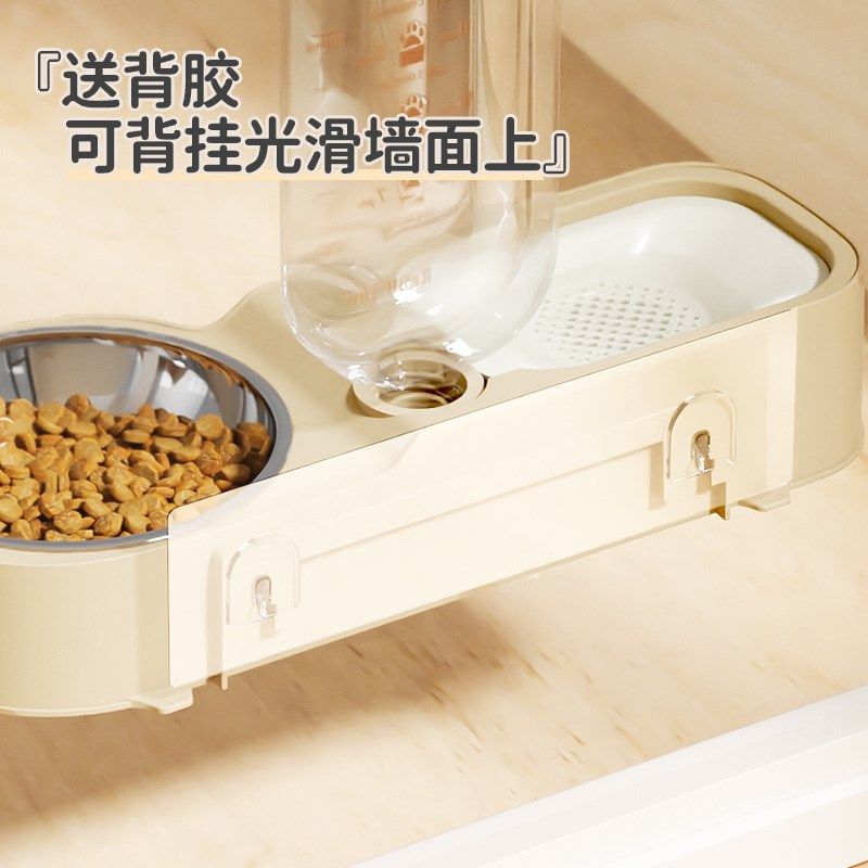 壁挂猫碗双碗一体自动饮水喂食器狗狗饭碗小型犬不易打翻宠物食盆