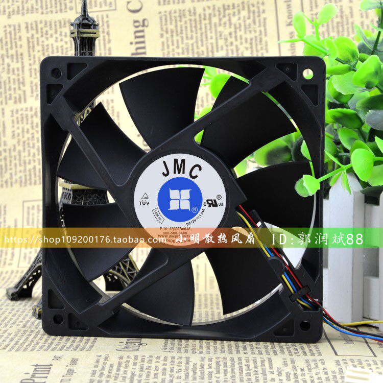 JMC 1225-12 DC12V 1.84A 12000B0038 4线12厘米超大风量散热风扇