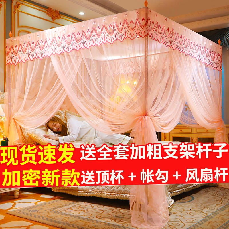 宫廷蚊帐2022加密新款家用卧室加密加厚老式落地纹账帐子带加粗支