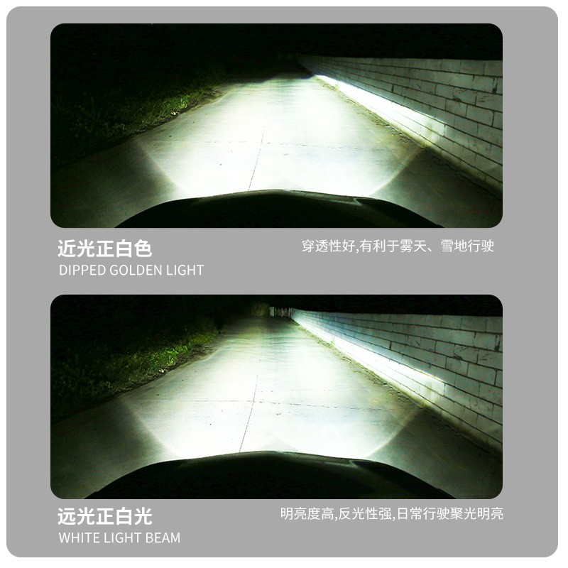 汽车LED大灯改装H4灯泡近光灯远光灯24V货车摩托车疝气灯雾灯通用