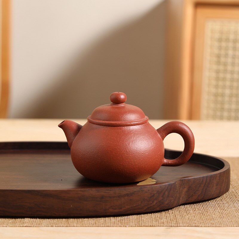 古韵壶潮州手拉坯朱泥壶泡茶壶家用功夫茶具单壶小号紫砂壶泡茶器