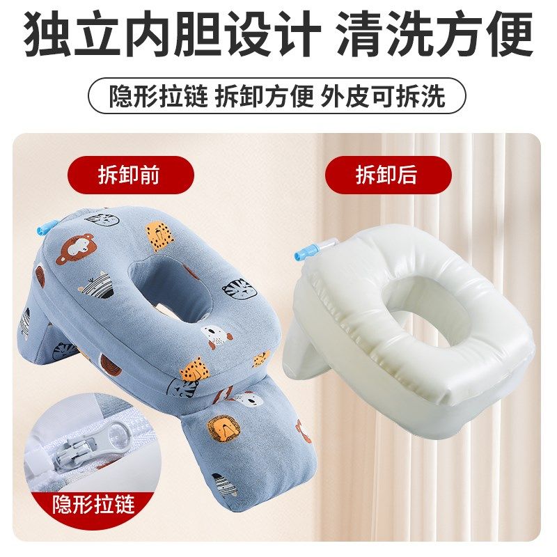 全自动充气午睡枕中小学生趴睡枕儿童教室趴桌上午休枕头睡觉神器