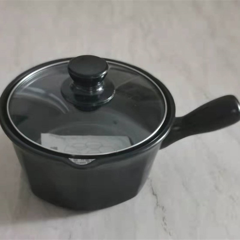 景德镇珍宝陶瓷砂锅奶锅手柄锅宝宝副食品平底锅黑晶炉明火适用包