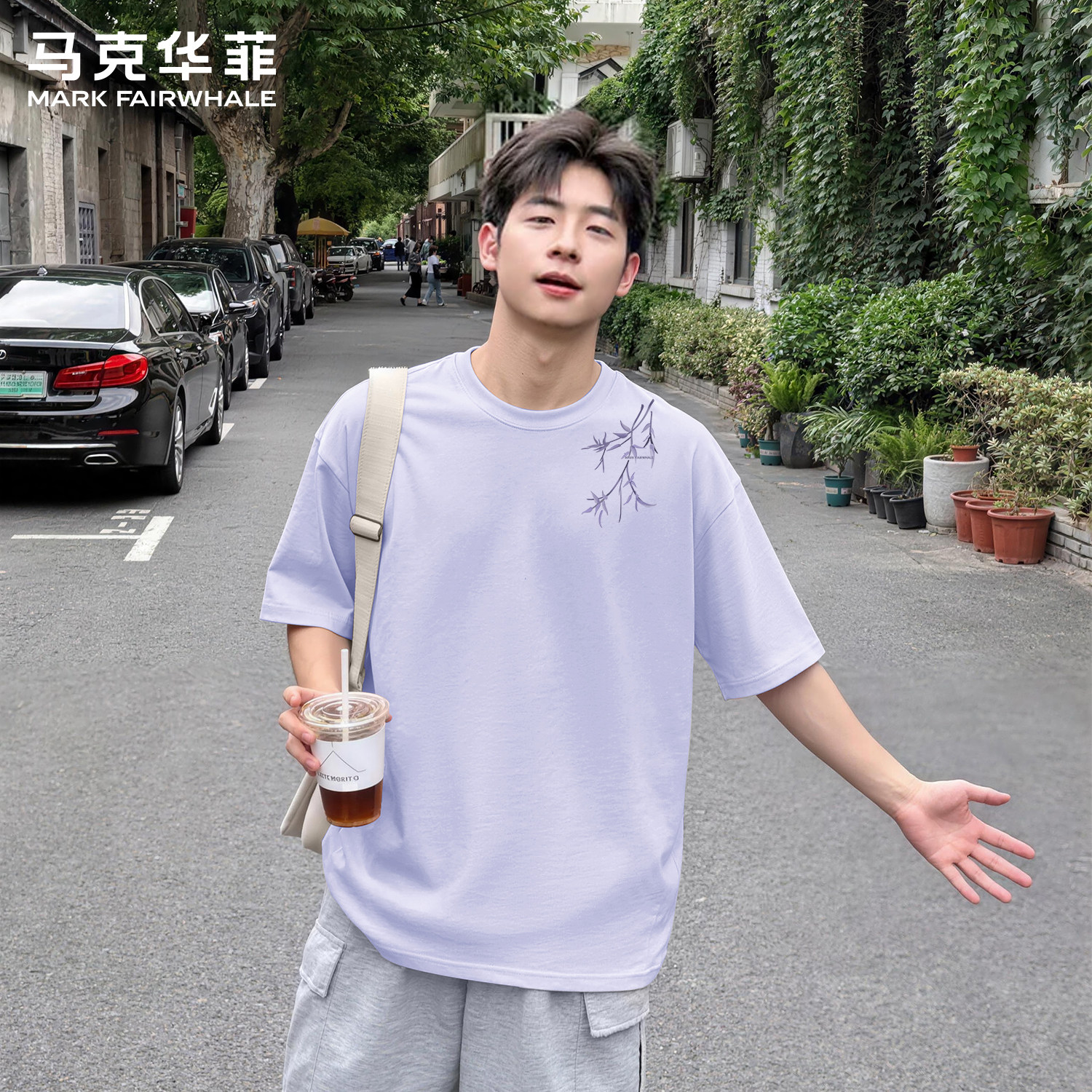 马克华菲美式纯棉短袖T恤男款2026夏季新款宽松大码薄款男式半袖