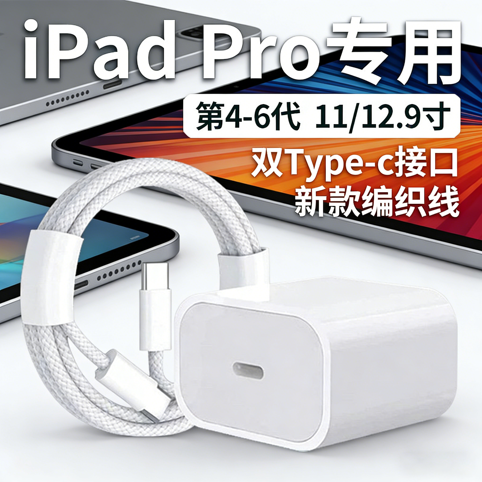 适用苹果iPadPro35快充套装