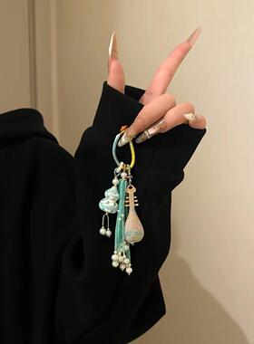 新中式非遗大漆葫芦宋锦琵琶挂件