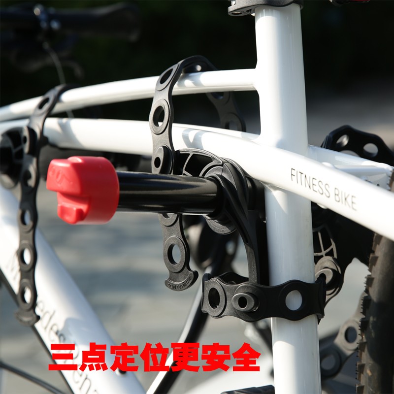 真图汽车拖车架车载拖车方口单车架车尾后背架后拖式自行车架改装