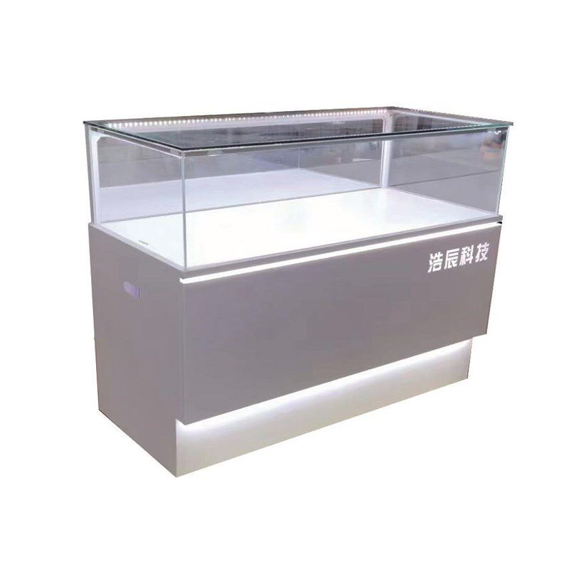 新款手机柜台展示柜玻璃柜台靠墙前开柜样品展会柜定做玻璃柜厂家