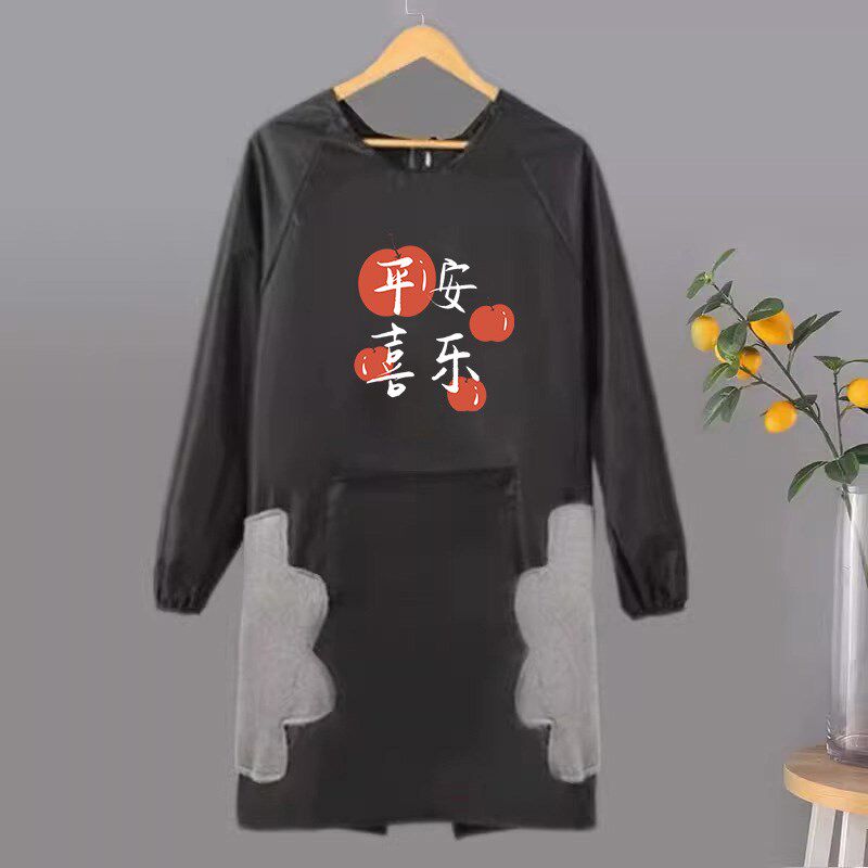 长袖围裙新款防水防油厨房做饭罩衣大人可擦手防污工作服男秋冬季