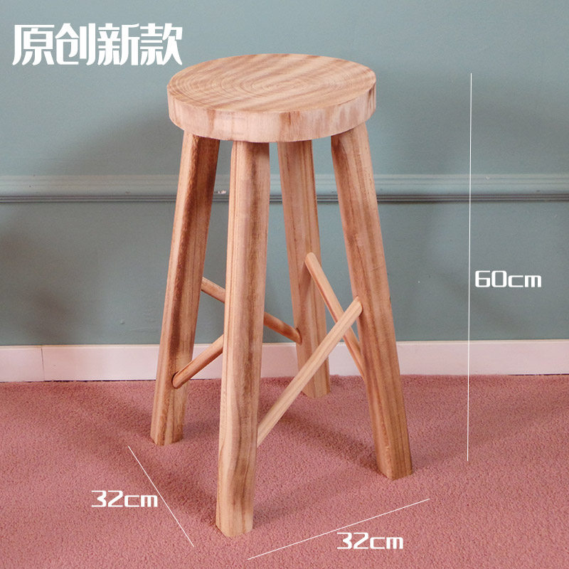 实木小板凳家用复古凳子方凳矮凳客厅凳户外庭院花盆架碳化防腐凳