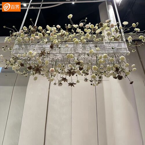 百界婚庆道具铁艺亚克力花槽婚礼t台布置路引地排花底座花箱挂件