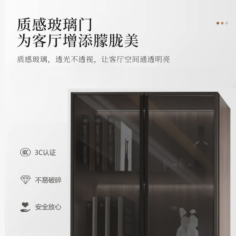 实木定制整墙电视柜一体组合酒柜简约展示柜多尺寸可悬空客厅柜子