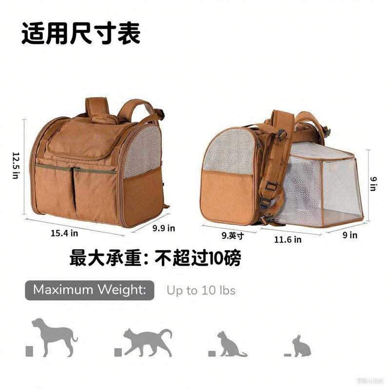 猫包外出便携轻便款猫咪双肩可折叠书包狗包携带出行袋宠物背包