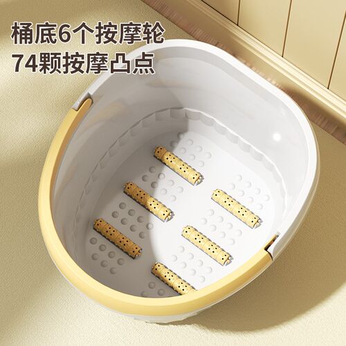 手提耐摔带盖加高加厚足浴桶泡脚桶足浴盆塑料洗脚桶过小腿泡脚盆