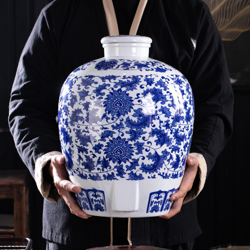 景德镇10斤20斤30斤50斤陶瓷酒坛子 密封酒瓶 酿白酒酒缸 储酒坛
