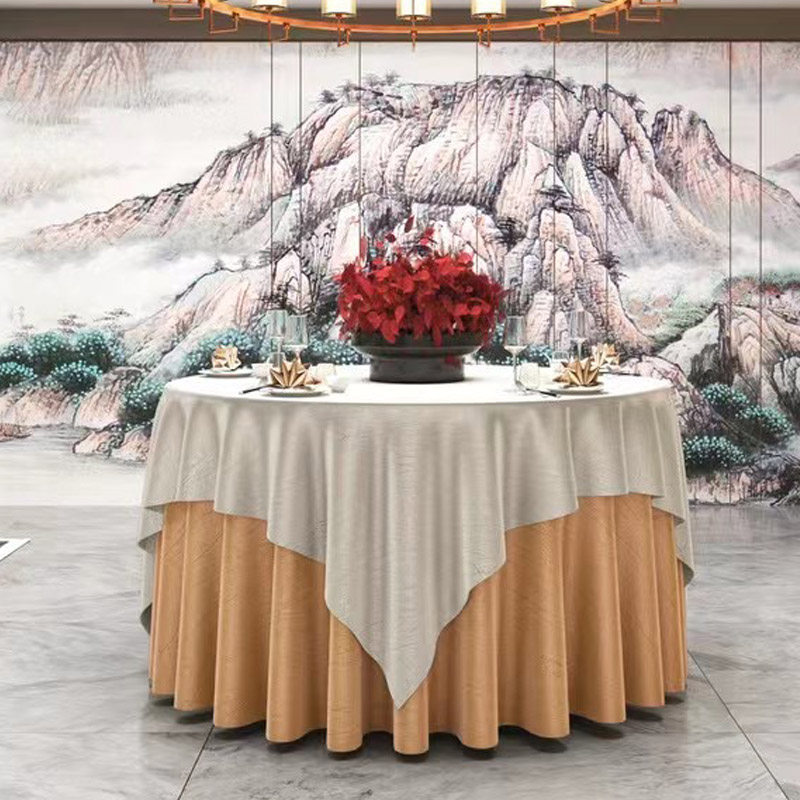 酒店桌布布艺欧式餐厅饭店大圆桌餐桌布方桌桌布圆形台布家用定制