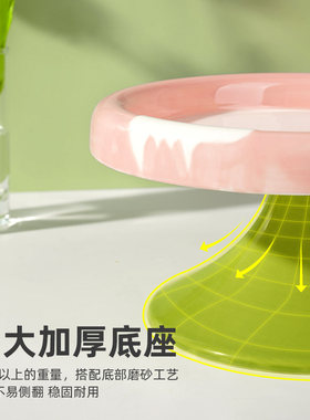 冰淇淋猫碗 喵仙儿猫食盆陶瓷 宠物狗碗高脚碗防打翻盘可爱零食碗