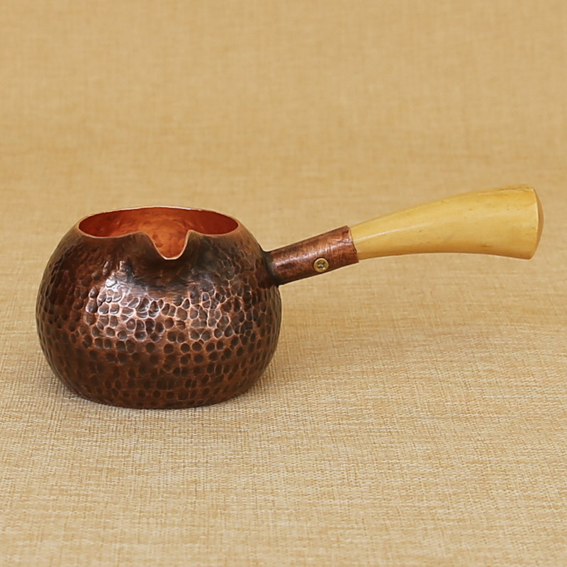 纯手工纯铜紫铜公道杯紫铜公杯侧把公道杯分茶器铜茶海烤茶罐茶盅