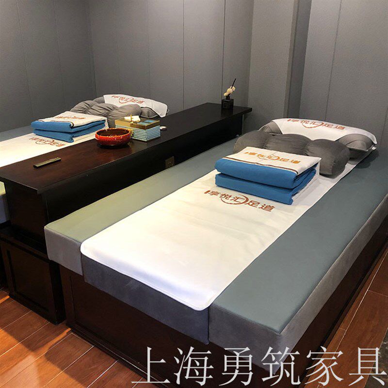 足浴炕床电动足疗沙发泰式床K歌沐足桑拿按摩泡一体通铺实木采耳