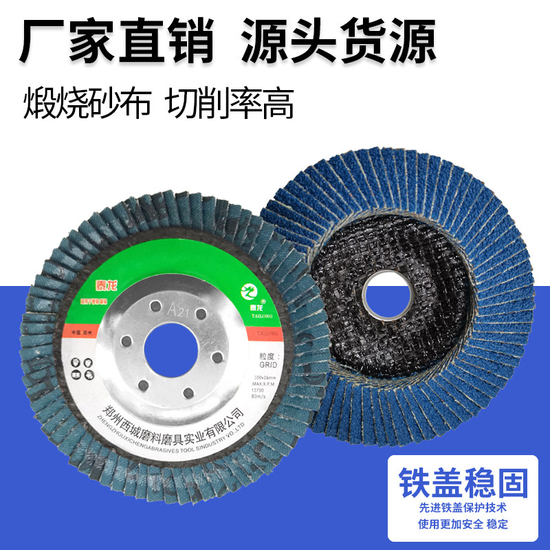 泰龙百叶片百叶轮打磨片加厚型角磨机抛光片100金属不锈钢砂布抛