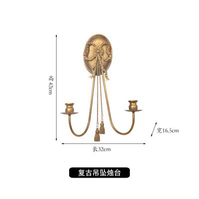 轻奢金色法式烛台壁挂婚礼拍摄道具欧式美式家用装饰复古壁饰墙饰