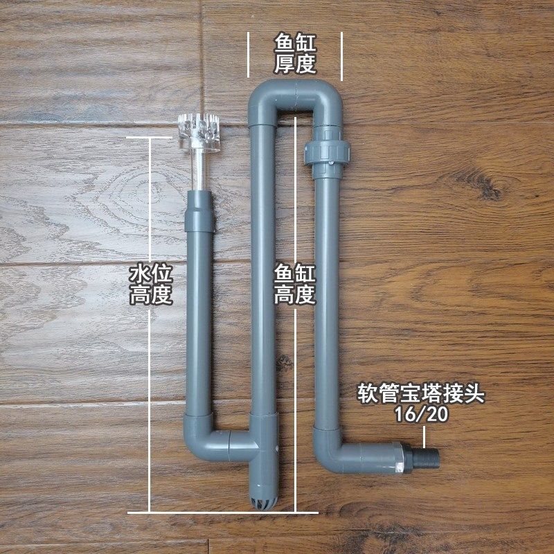 鱼缸外置管除油膜器外接陆地水泵旋转浮子鱼池改装DIY水族PVC管