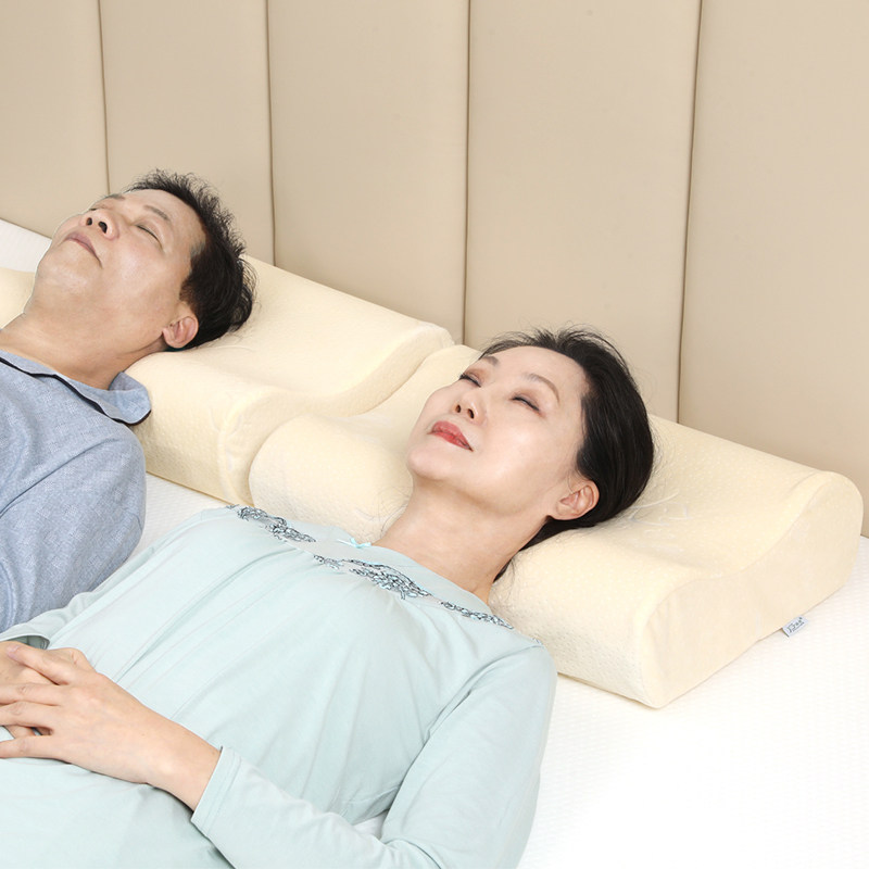 老年人高硬枕头 脊椎枕头颈椎护颈枕成人慢回弹记忆枕芯 硬枕