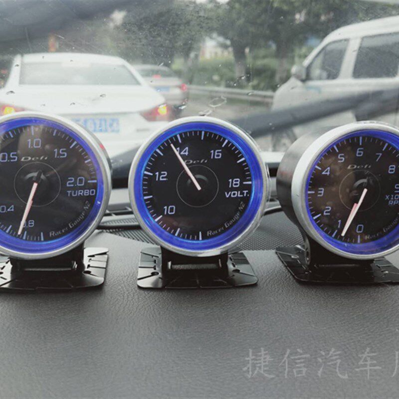 OBD多功能仪表2型改装赛表水温转数增压油温涡轮免安装汽车三联表