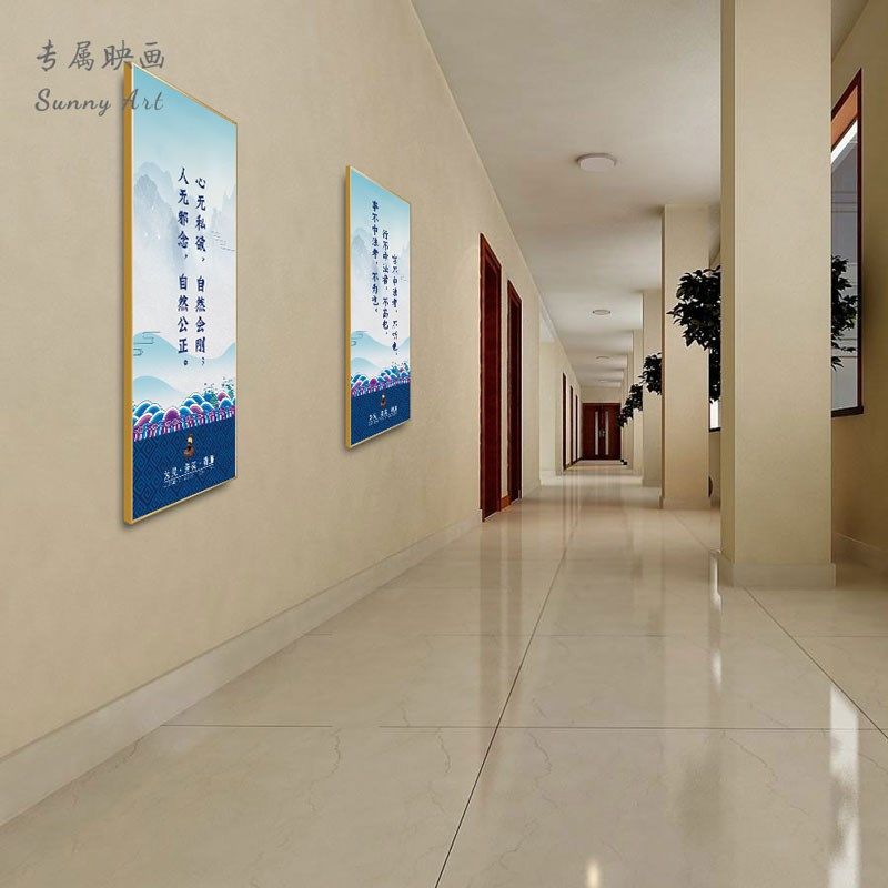 法院律师事务所挂画名言装饰画办公室墙壁画铝合金画楼梯布置长条