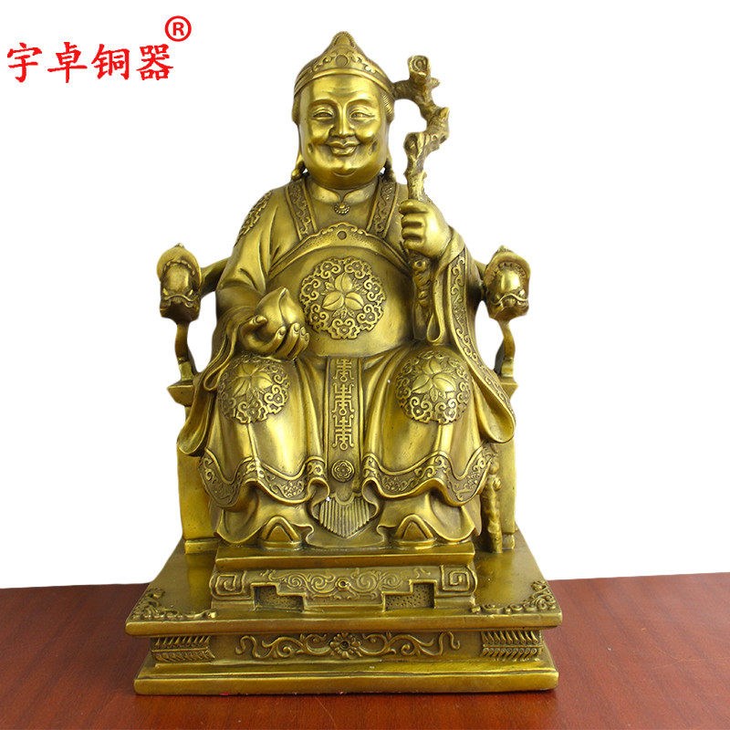 宇卓铜器纯铜 土地公 土地婆 黄铜 土地爷 土地奶铜像工艺品摆件