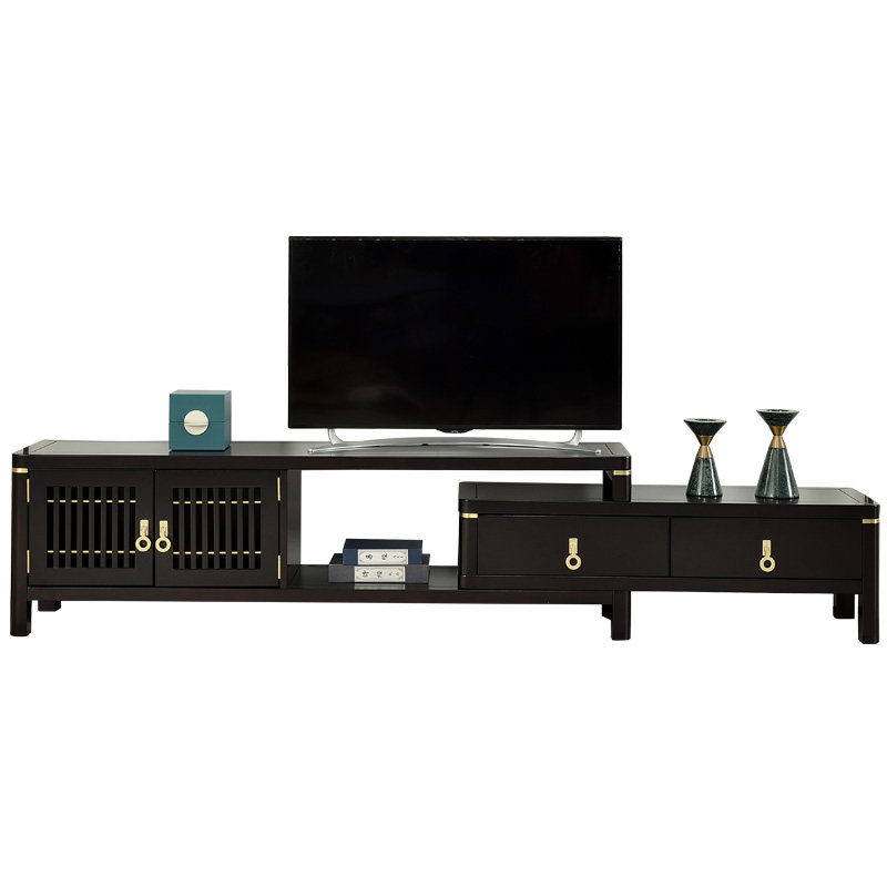 新款新中式实木茶几电视柜组合客厅可伸缩2m大型家用中式轻奢地柜