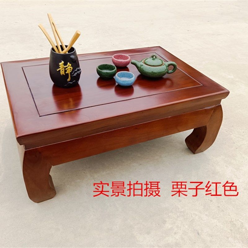 盆景桌实木中式奇石桌鱼缸架大型花架底座榆木全实木矮底座落地桌