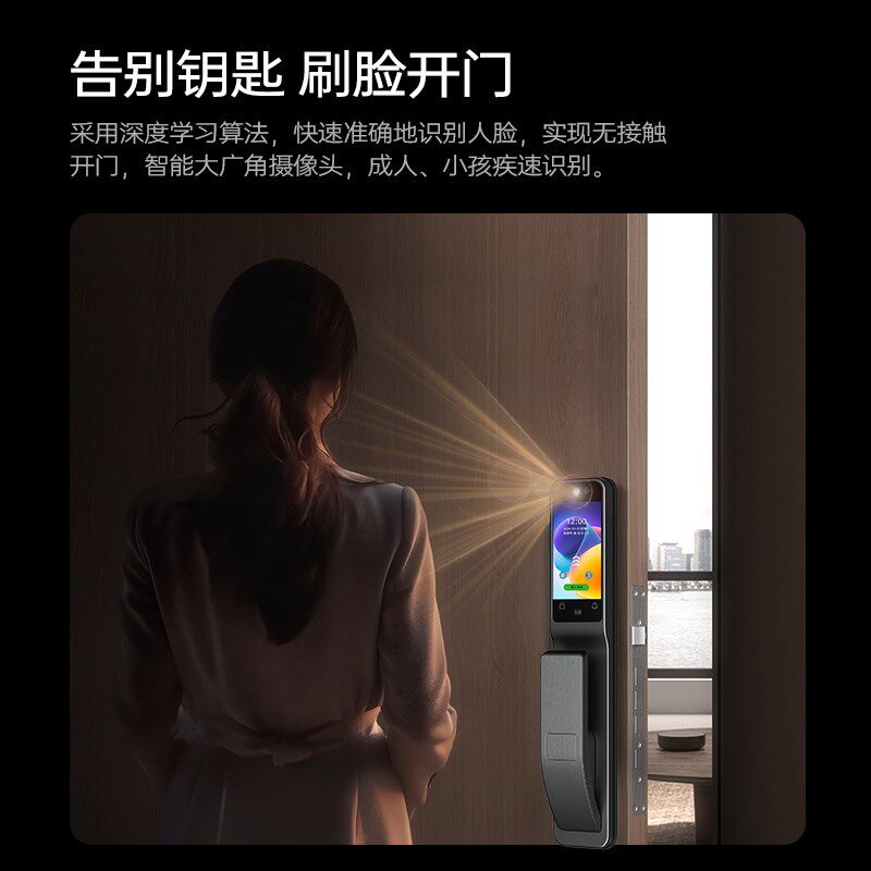 电子门锁家用通用型老式防盗门普通改装智能锁人脸识别高级密码锁图片