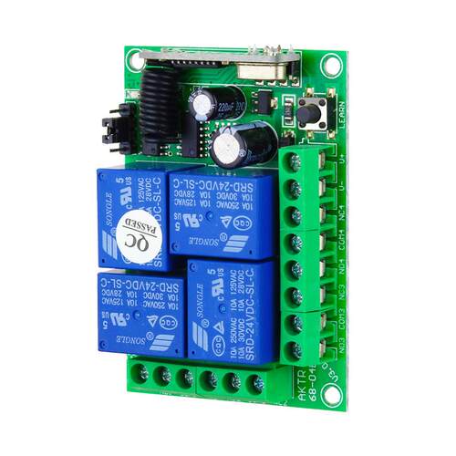 智能四路无线遥控开关电机12V24正反转控制继电器模块汽车尾板改