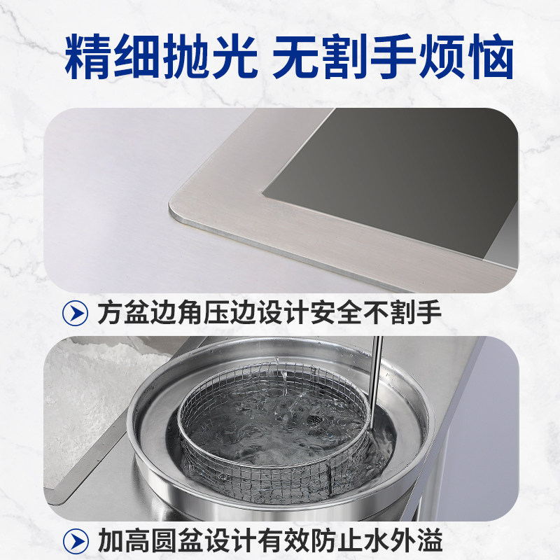 1000型商用裹粉台加厚大型裹面工作台不锈钢 果粉台汉堡店设备