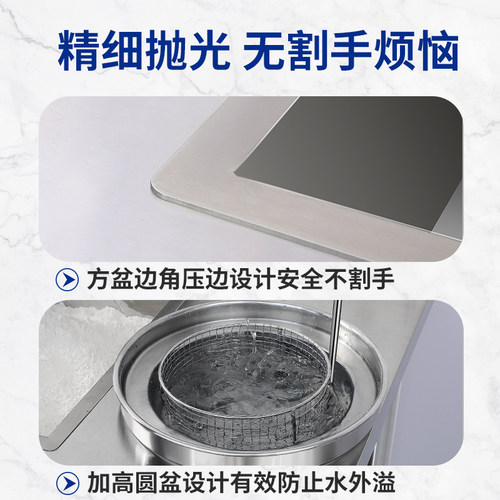 1000型商用裹粉台加厚大型裹面工作台不锈钢 果粉台汉堡店设备