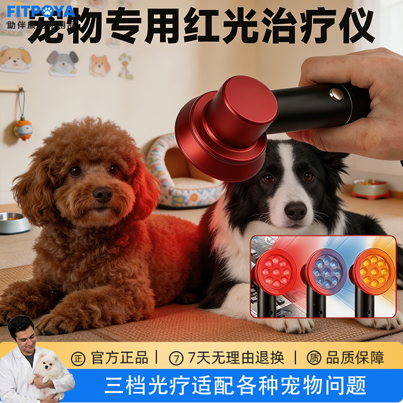 宠物手持红光理疗仪狗专用髌骨脱位肌肉撕裂腿部受伤术后缓解疼痛