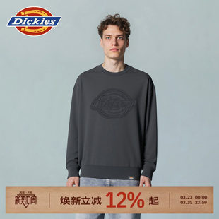 Dickies帝酷适2026春秋新款贴布包针绣LOGO宽松休闲圆领卫衣男女J
