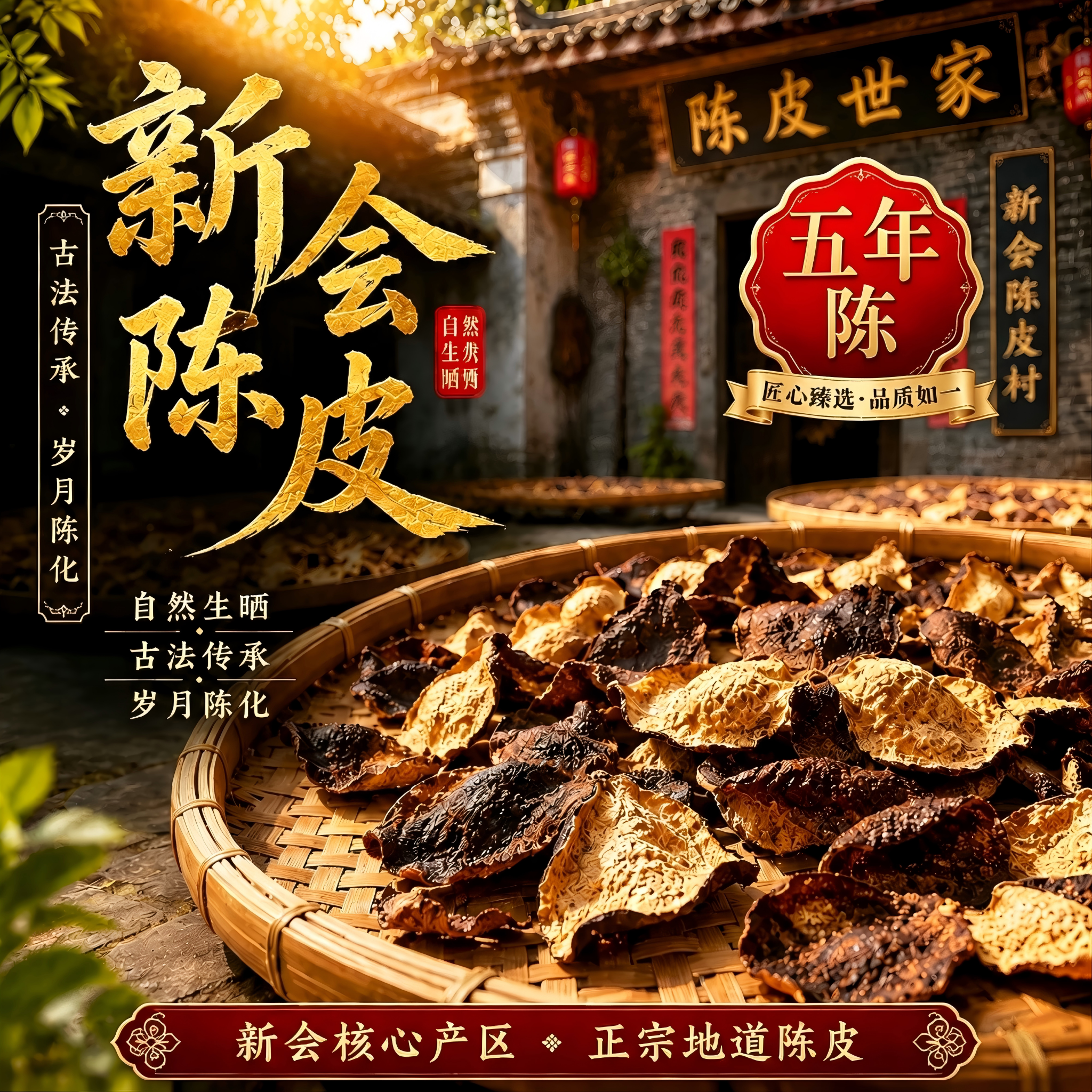乐陶陶5年新会陈皮50g正宗核心产区老陈皮泡茶煮水干仓醇香五年