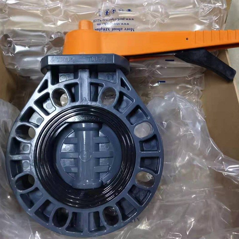 昆山协羽UPV蝶阀PVC国标美标SCH80C手动蝶阀50 65 80 100 125 160图片