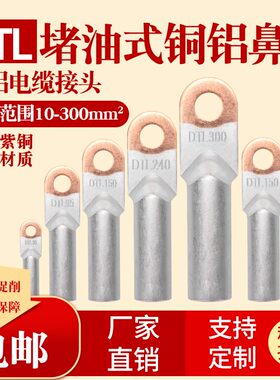 铜铝鼻子DTL10-300平方过渡接头 堵油式 铝电缆接线端子 B级 线耳