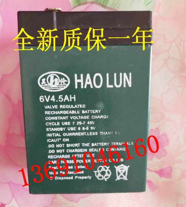 HAOLUN蓄电池 6V4.5AH玩具车童车小孩子电动汽车摩托车蓄电池电瓶