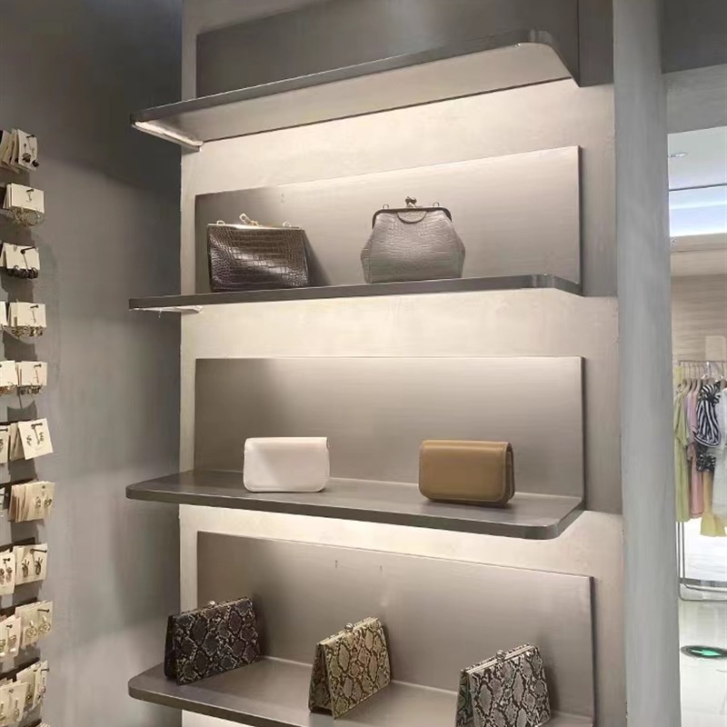 鞋店鞋架展示架服装店鞋袋存储架不锈钢货架墙多层鞋展示架