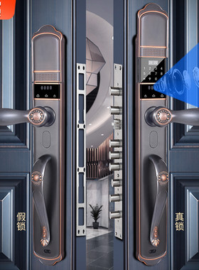 银驰3D人脸识别指纹锁全自动可视猫眼智能锁别墅家用防盗门密码锁