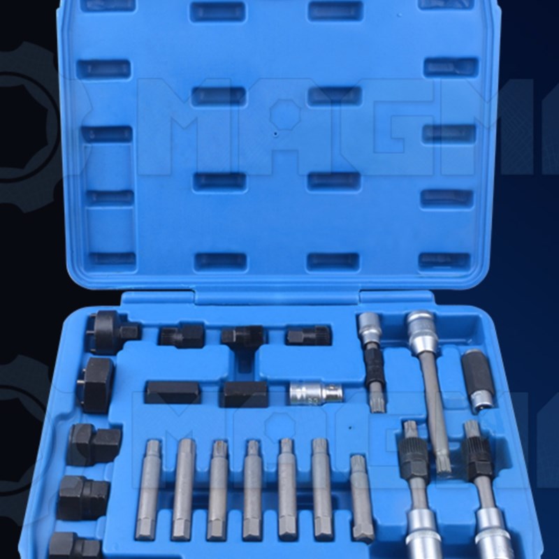 24件发电机皮带盘拆装工具大众奥迪沃尔沃宝马皮带轮专用拆卸工具