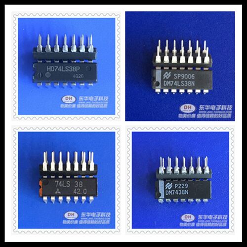 HD74LS38P DM7438N DIP14  四路2输入正与非缓冲器IC芯片配单配套